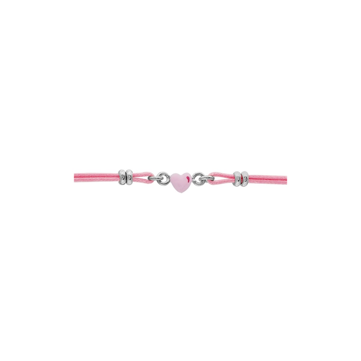 Bracelet Motif coeur - Cordon rose