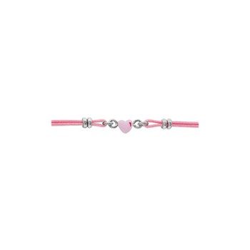 Bracelet Motif coeur - Cordon rose
