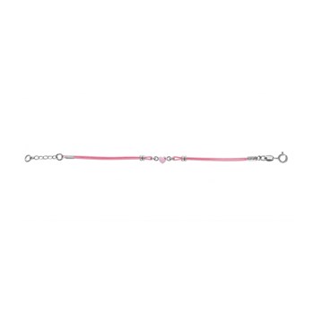 Bracelet Motif coeur - Cordon rose