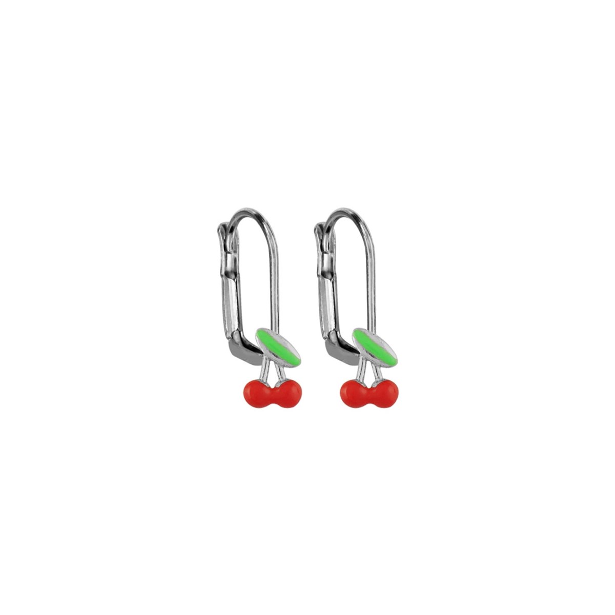 Boucles d'oreilles Dormeuses Cerises - Argent