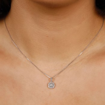 Pendentif 'Aurélise' Or blanc et Diamant