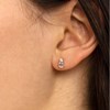 Boucles d'oreilles Or Blanc Diamant et Topaze - vue V2