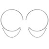 Boucles d'oreilles créoles ouvertes chaînettes pendantes Argent 925 Rhodié - vue V1
