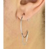 Boucles d'oreilles créoles ouvertes chaînettes pendantes Argent 925 Rhodié - vue V3
