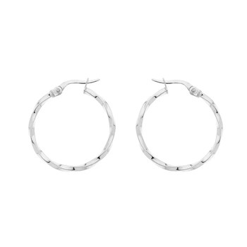 Créoles Brillaxis or blanc 9 carats torsadé 20mm