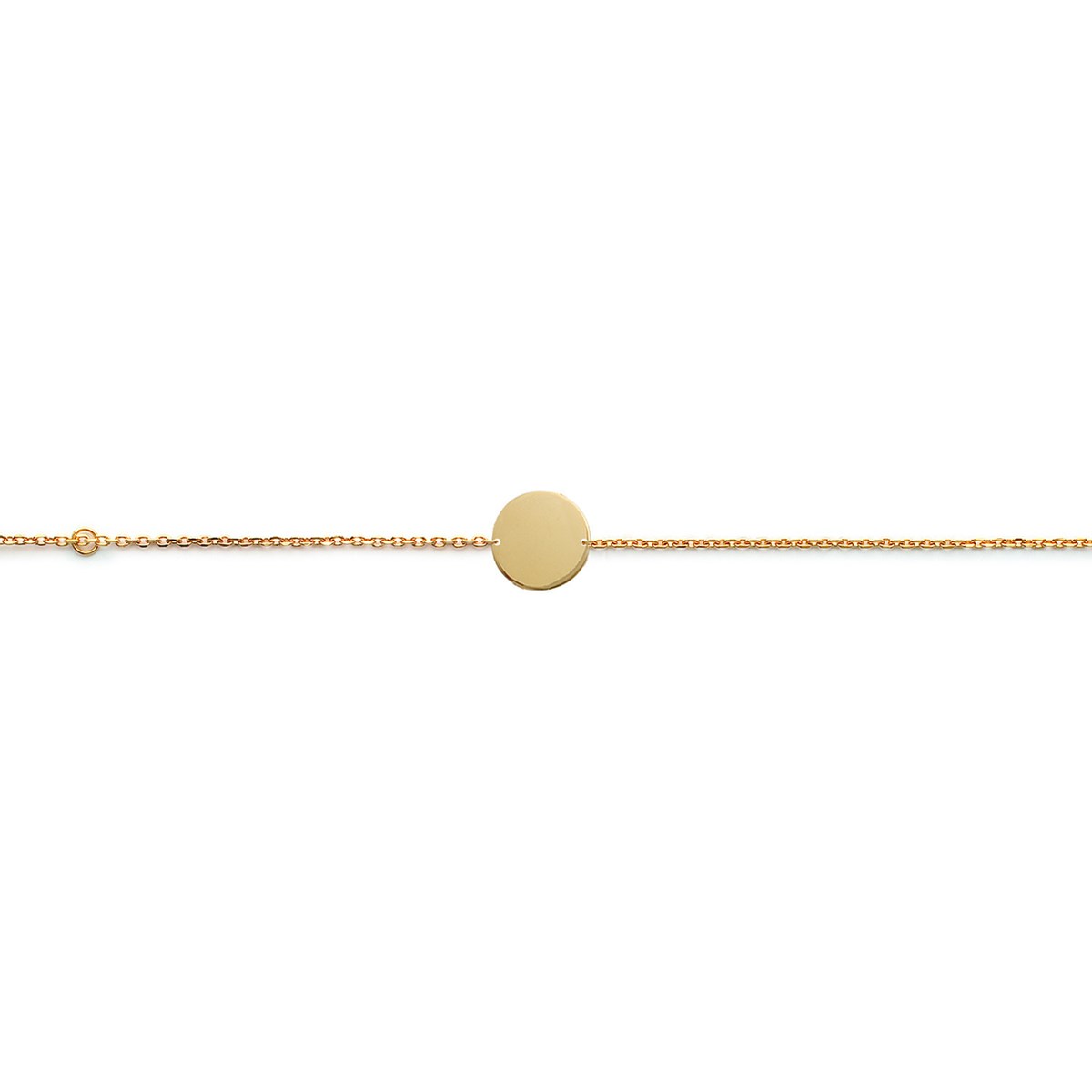 Bracelet Brillaxis plaque ronde dorée