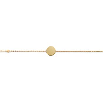 Bracelet Brillaxis plaque ronde dorée