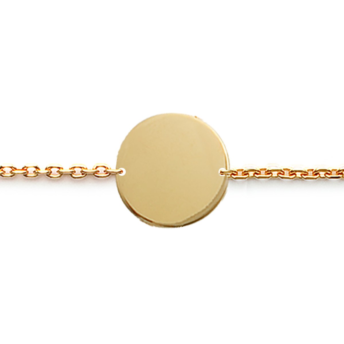 Bracelet Brillaxis plaque ronde dorée - vue 2