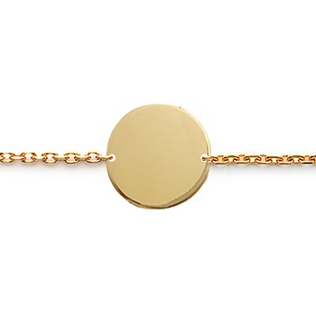 Bracelet Brillaxis plaque ronde dorée