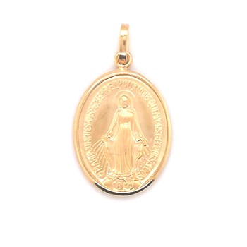Médaille vierge miraculeuse or jaune 9 carats