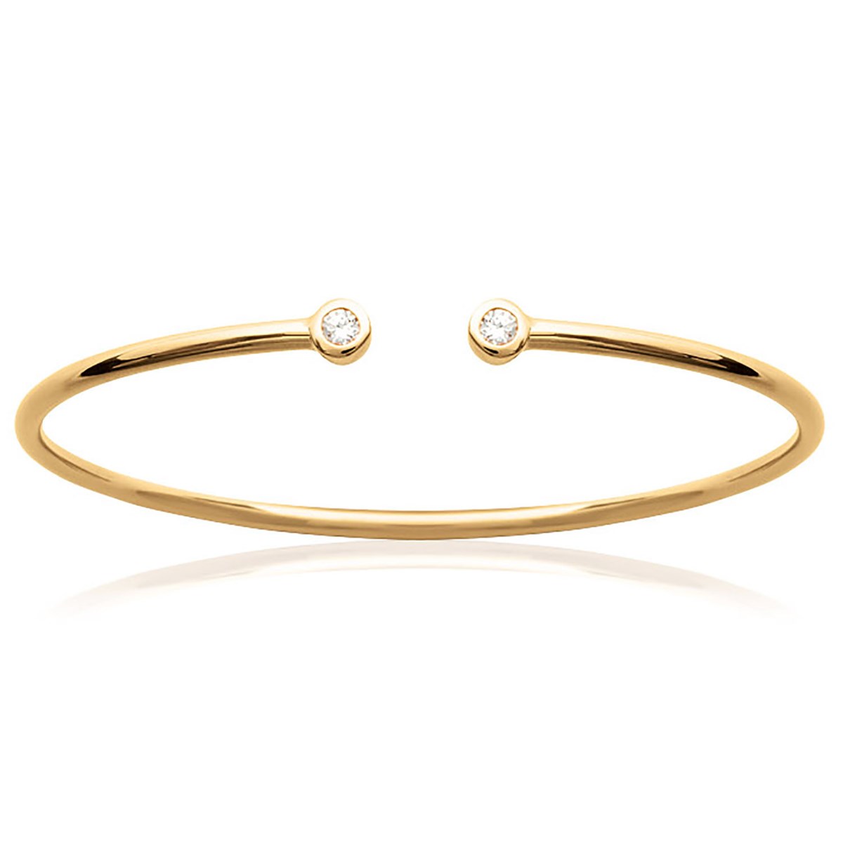 Bracelet jonc ouvert Brillaxis plaqué or avec oxydes
56 mm
