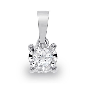 Pendentif Brillaxis solitaire diamant or blanc