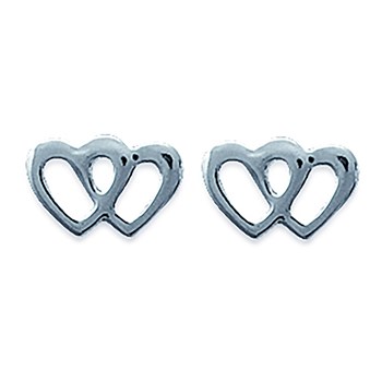 Boucles d'oreilles Brillaxis coeur entrelacé