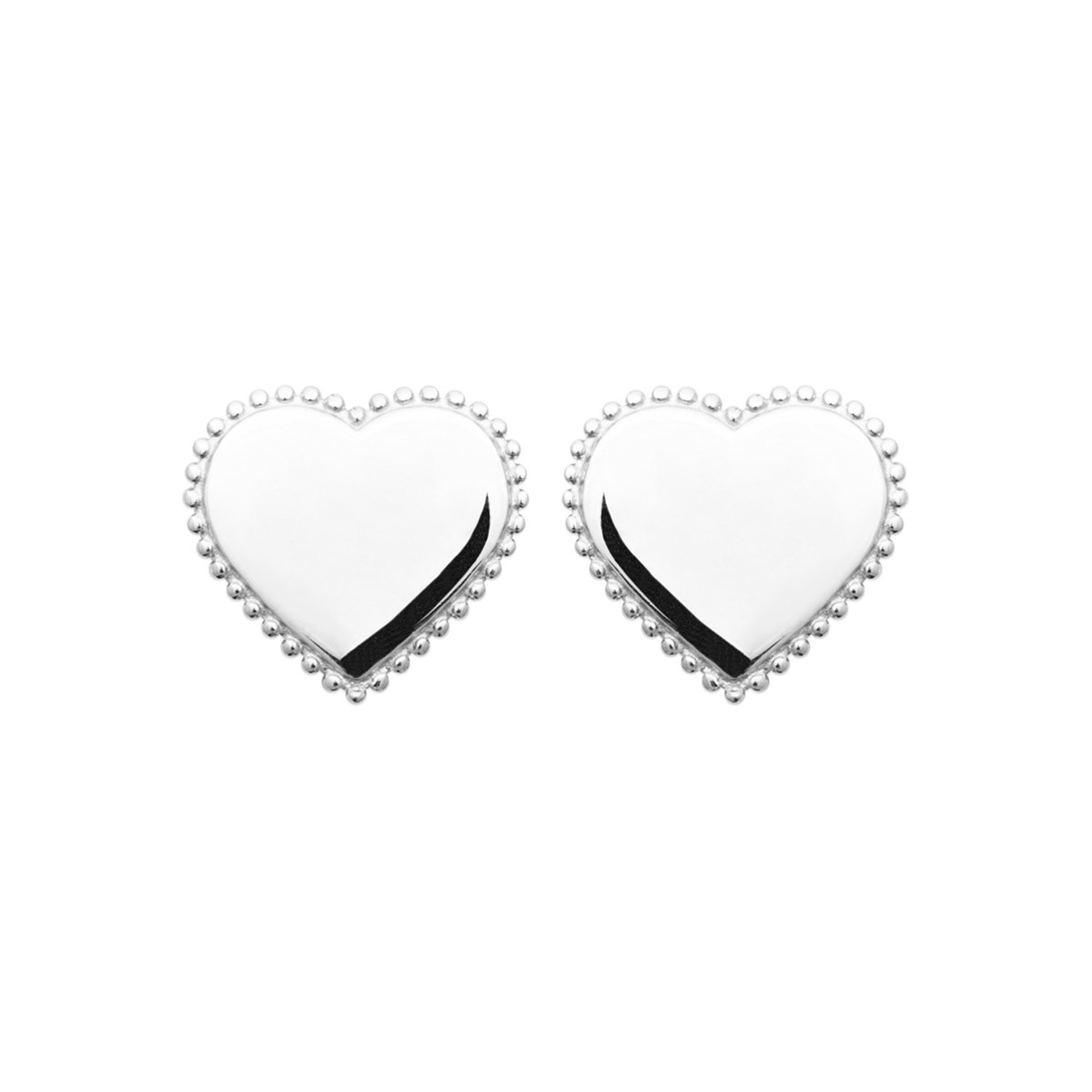 Boucles d'oreilles Brillaxis coeur argent rhodié