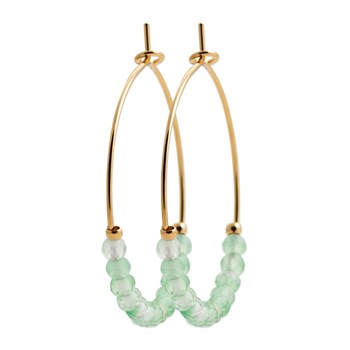 Créoles Brillaxis perles calcédoine dégradé vert