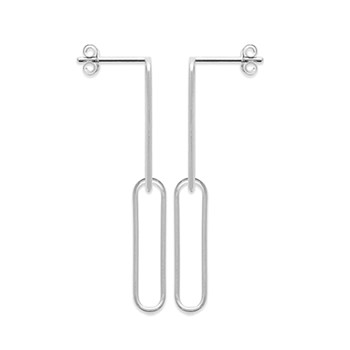 Boucles Brillaxis motif trombone lisse argent