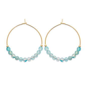 Créoles Brillaxis perles quartz turquoise