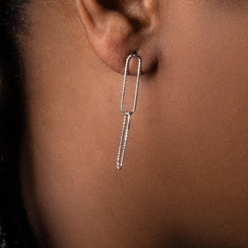 Boucles Brillaxis argent motif trombone ciselé