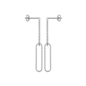 Boucles Brillaxis argent motif trombone ciselé