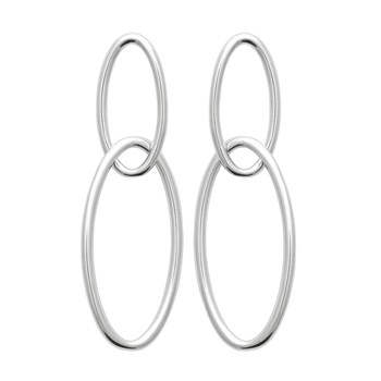 Boucles d'oreilles Brillaxis ovales argent