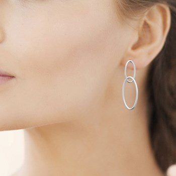 Boucles d'oreilles Brillaxis ovales argent