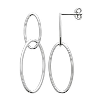 Boucles d'oreilles Brillaxis ovales argent