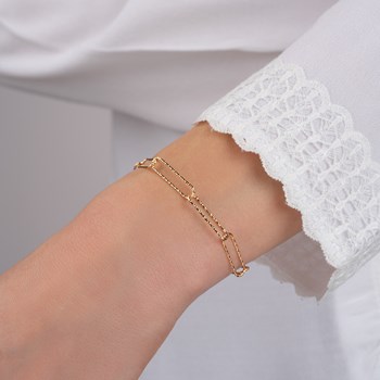 Bracelet Brillaxis plaqué or maille cheval ciselée
