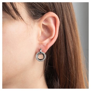 Boucles d'oreilles Lotus Style collection Bliss acier et strass