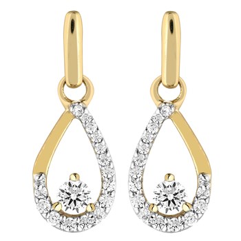 Boucles d'oreilles Brillaxis pendantes empierrées or