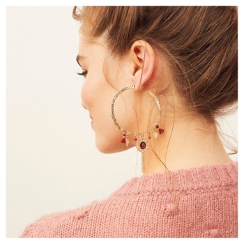Boucles d'oreilles Hipanema Yourte garnet