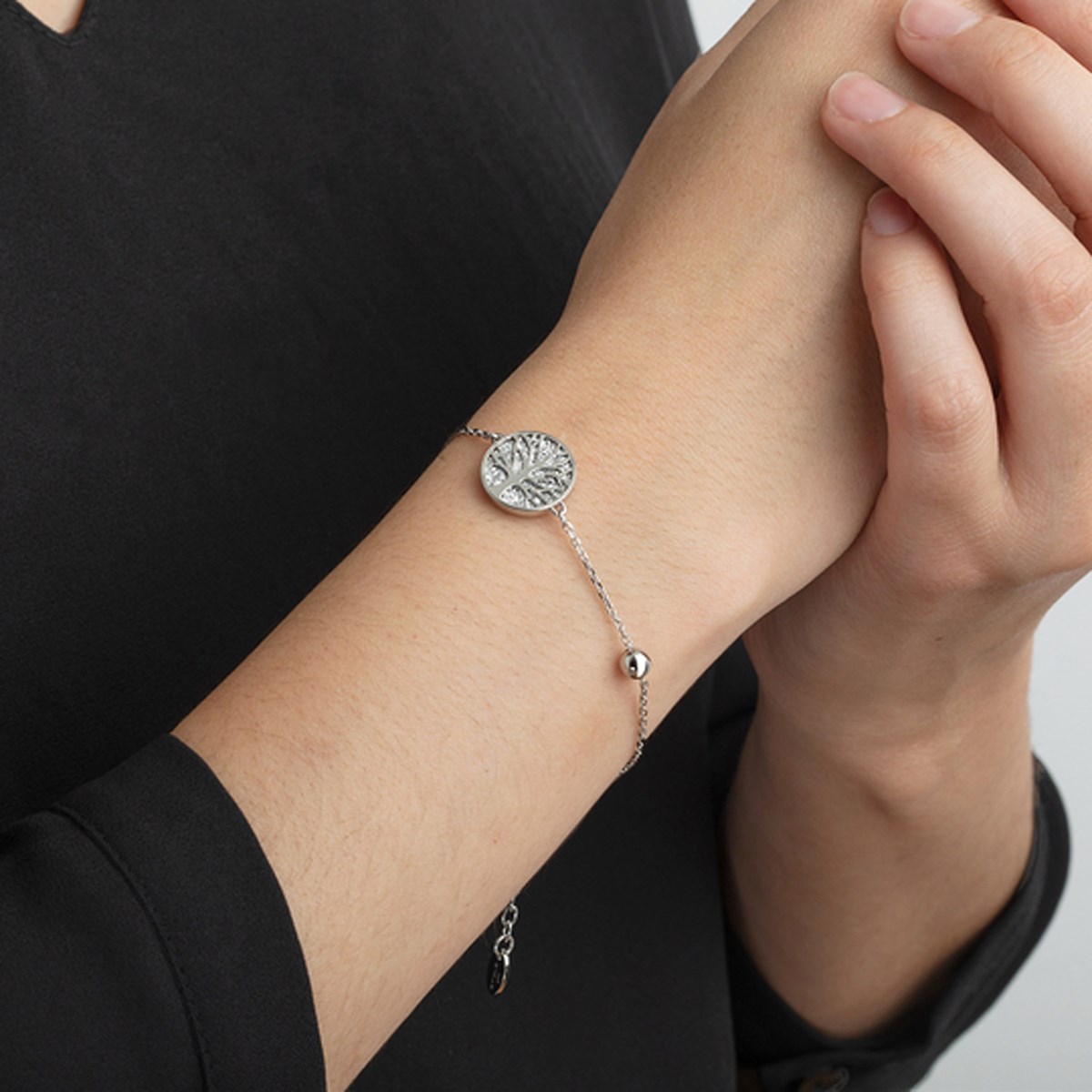 Bracelet Lotus Style arbre de vie acier - vue 2