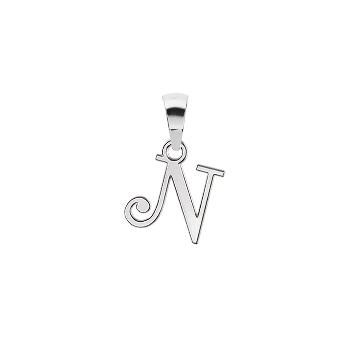 Pendentif Initiale Lettre N - Argent