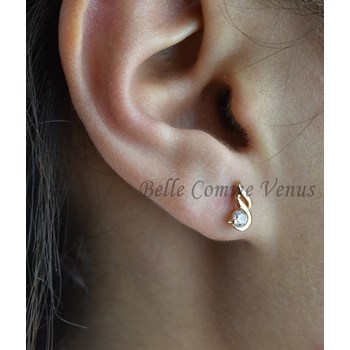 Parure torsade oxyde de zirconium Plaqué OR 750 3 microns