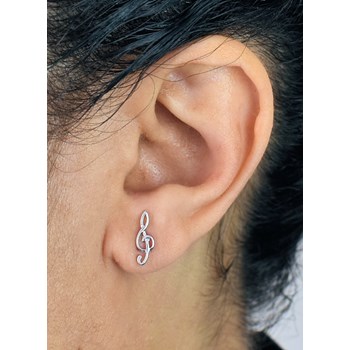 Parure clé de sol note de musique Argent 925 Rhodié