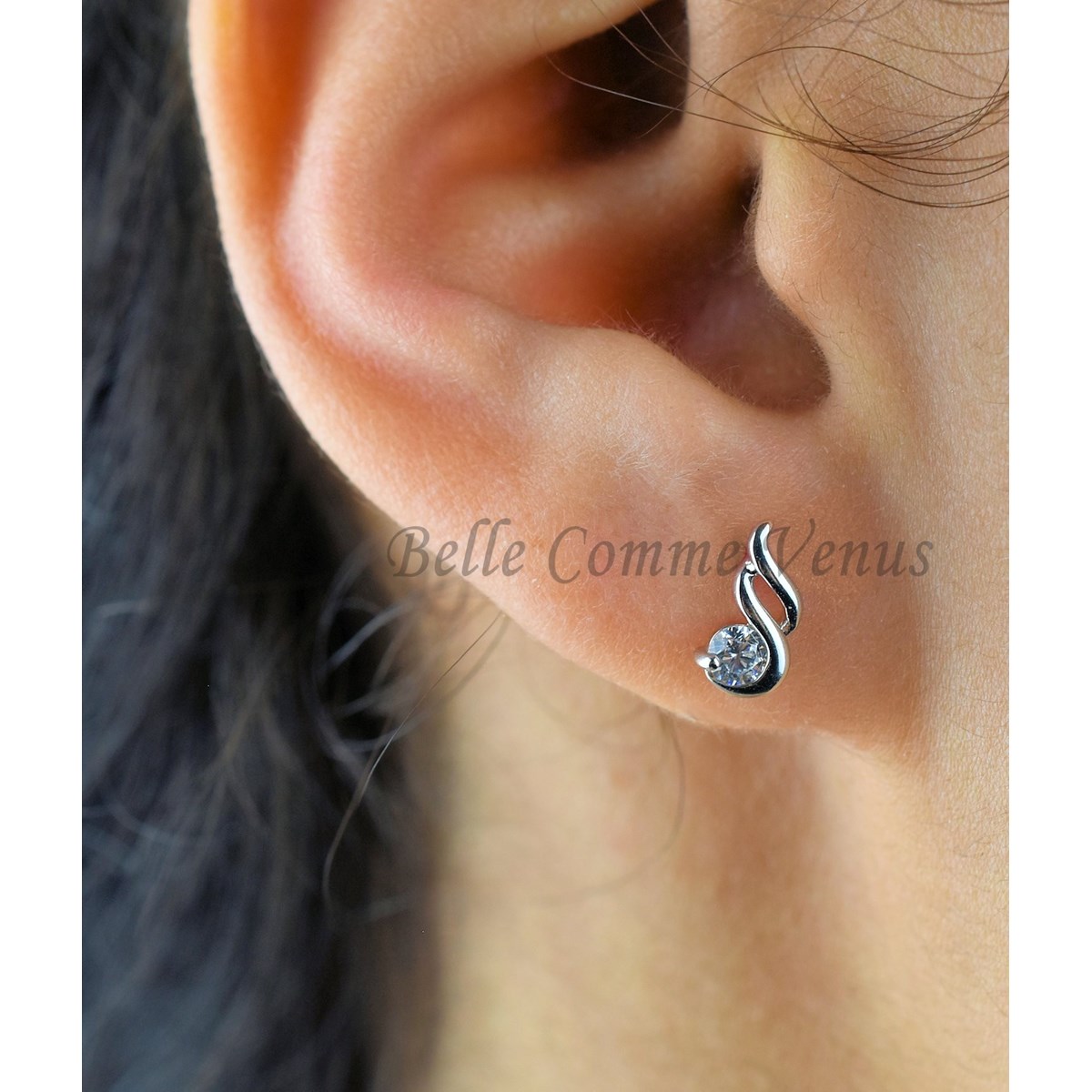 Parure torsade oxyde de zirconium Argent 925 Rhodié - vue 2