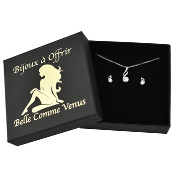 Parure torsade oxyde de zirconium Argent 925 Rhodié