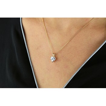 Parure coeur d'oxyde de zirconium Plaqué OR 750 3 Microns