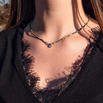 Collier Lumia en pierres Turquoise Africain