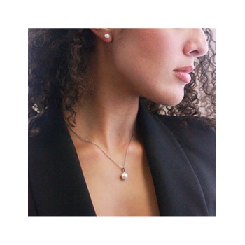 Mother of pearl set - Silver and Crystal