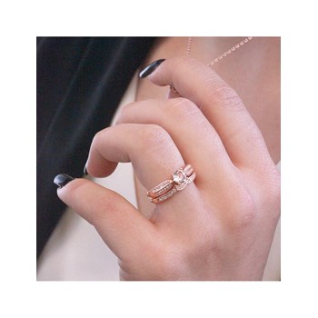 Bague Empress - Or Rosé et Cristal