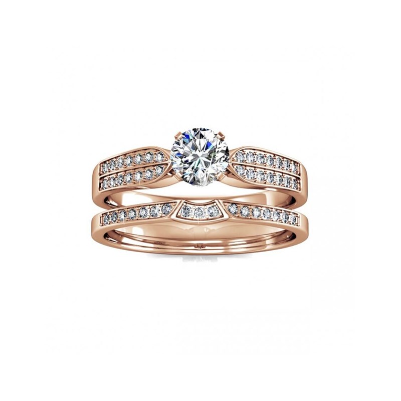 Bague Empress - Or Rosé et Cristal - vue 3