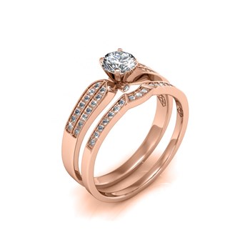 Bague Empress - Or Rosé et Cristal