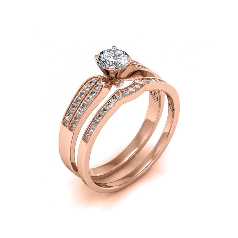Bague Empress - Or Rosé et Cristal - vue 4