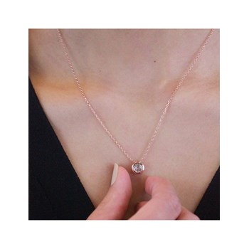 Simplicity pendant - Rose gold and crystal