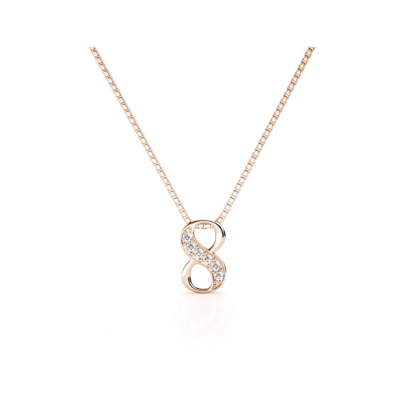 Pendentif Number 8 - Or Rosé et Cristal