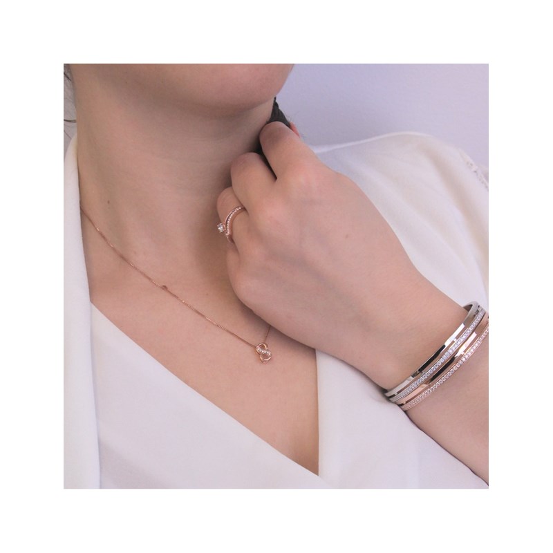 Pendentif Number 8 - Or Rosé et Cristal - vue 2