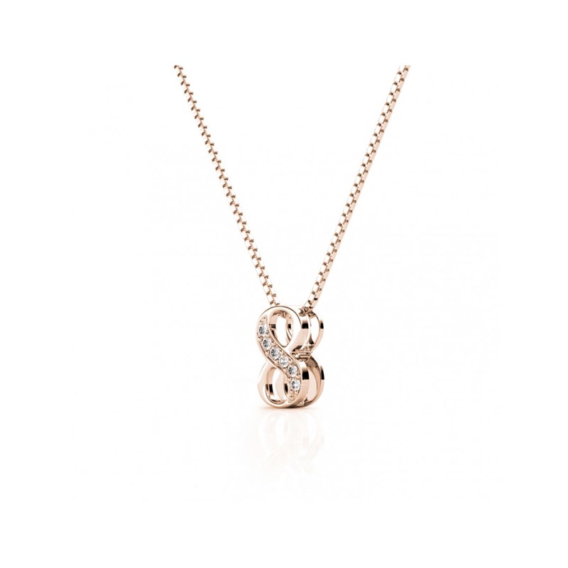 Pendentif Number 8 - Or Rosé et Cristal - vue 3