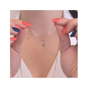Number 9 Pendant - Rose Gold and Crystal