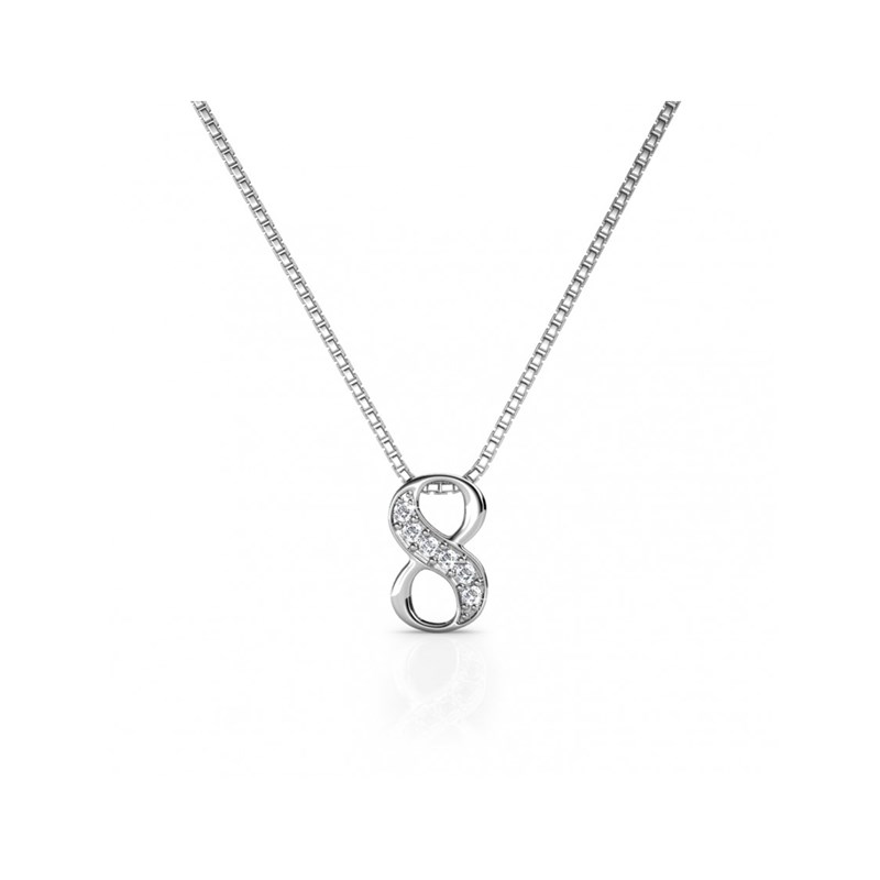Pendentif Number 8 - Argenté et Cristal