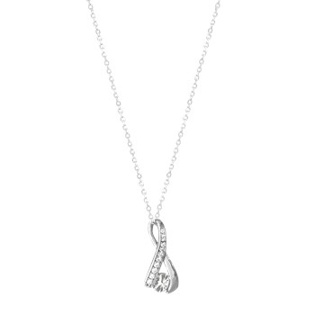 Collier en argent 925 rhodié avec oxydes de zirconium